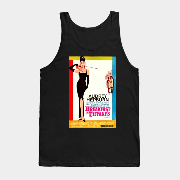 Audrey Hepburn Breakfast at Tiffany's 1961 poster Tank Top by yevomoine